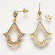 Brass Cubic Zirconia Stud Earrings EJEW-S201-136-2