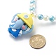 Cartoon Animal Plastic Pendant Necklace with Acrylic Pearl Beaded Chains for Kids NJEW-JN03960-6