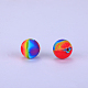 Printed Round Silicone Focal Beads SI-JX0056A-71-1