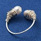 Natural Pearl Cuff Ring RJEW-H220-15S-3