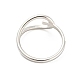 ラインストーン付きステンレススチール製指輪 304 個  中空コント  ステンレス鋼色  usサイズ8（18.1mm） RJEW-Q779-01P-3