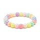 7 pièces 7 couleurs bonbon couleur acrylique rond perlé bracelets extensibles ensemble BJEW-JB08928-3