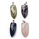 Natural Mixed Gemstone Pointed Pendants G-M405-07P-1