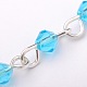 Chaînes de perles de verre bicone manuelles pour fabrication de bracelets et colliers AJEW-JB00048-03-2