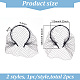 Fingerinspire 2 個 2 スタイルブライダルパールメッシュベール布ヘアバンド  女性のためのヘアアクセサリー  ブラック  内径：128x110mm  1個/スタイル MRMJ-FG0001-16B-2