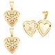 UNICRAFTALE 3Pcs Golden Heart Locket Pendants Crystal Stainless Steel Photo Frame Charms with Rhinestone Photo Locket Necklace Pendants for Jewelry Making 22.5mm Gift for Mothert's Day Valentine's Day STAS-UN0037-22-1