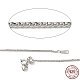 Rhodium Plated 925 Sterling Silver Wheat Chains Necklace for Women STER-I021-02C-P-1