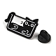 漫画猫エナメルピン  バックパック服用合金ブローチ  ブラック  17x28x1.5mm JEWB-P032-D03-3