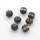 Abalorios de Diamante de imitación de latón, Grado A, sin níquel, color de metal bronce antiguo, redondo, cristal, 10 mm de diámetro, agujero: 1.2 mm