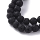 Natürliche Lava Rock Perlen Stretch Armbänder BJEW-JB04979-03-4
