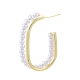 Aretes ovalados de perla de imitación de plástico ABS EJEW-P205-03G-3