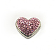 Platinum Tone Heart Zinc Alloy Polymer Clay Rhinestones Jewelry Snap Buttons X-SNAP-R004-K810B-1