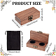 FINGERINSPIRE Vintage Wooden Ring Box for 2 Rings Walnut 2-Slot Couple Ring Display Box Wedding Ring Double Ring Box Small Jewelry Organizer Holder with Black Sponge Inside and Velvet Bag RDIS-WH0016-09-2