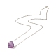 Natürliche Edelstein-Herzanhänger-Halskette mit 304 Edelstahl-Kabelketten für Frauen NJEW-JN03852-02-5