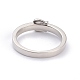 真鍮エナメル指輪  ブラック  プラチナ  usサイズ7（17.3mm） RJEW-O042-04P-B-2