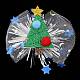 クリスマステーマのフェルト＆ガーゼのアリゲーターヘアクリップ  塩ビと鉄のパーツ  女の子の女性のためのヘアアクセサリー  クリスマスツリー  76x78x24mm PHAR-F019-07-1