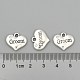 Wedding Theme Antique Silver Tone Tibetan Style Alloy Heart with Groom Rhinestone Charms TIBEP-N005-20A-3
