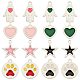SUNNYCLUE 16Pcs 4 Style 304 Stainless Steel Enamel Charms STAS-SC0003-10-1