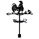 Superdant 1 pcs banderuola gallo ornamento vento banderuola banderuola in metallo banderuola per la decorazione del giardino fattoria decorativo esterno giardino strumento di misurazione del vento AJEW-WH0265-001-1