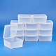 Benecreat confezione da 12 scatola di contenitori quadrati in plastica trasparente smerigliata con perline con coperchi per piccoli oggetti CON-BC0004-21B-3