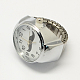 Relojes de cuarzo anillo elástico de hierro RJEW-R119-11C-2