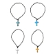 Ожерелья-крестики с синтетическим немагнитным гематитом для женщин и мужчин NJEW-E097-01-1