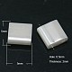 White Electroplate Glass Square Beads X-EGLA-D033-02LP-2