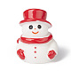 クリスマススタイルの樹脂像ディスプレイ装飾  マイクロ風景の家の装飾  雪だるま  25x23x28mm DJEW-O002-01E-1