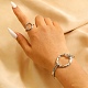 Conjuntos de brazalete y anillo martillados Ring Braaa&nbsp;SJEW-C008-01P-1