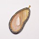 Dyed Natural Agate Pendants G-J308-09-2
