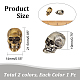 Arricraft 2 pcs perles en laiton crâne FIND-AR0002-30-2