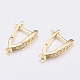 Brass Micro Pave Cubic Zirconia Hoop Earring Findings with Latch Back Closure ZIRC-K075-30G-2
