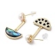 Boucles d'oreilles pendantes en perles et coquillages paua EJEW-P256-06G-2