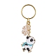 Porte-clés pendentif en émail en alliage de flocon de neige et de panda KEYC-JKC00630-2