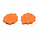 手作り樹脂粘土ペンダント  葉  ダークオレンジ  31~32x28~29x3mm  穴：1.6mm CLAY-N010-073-4
