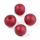 Painted Natural Wood Beads WOOD-S049-05F-1