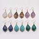 Natural & Synthetic Gemstone Dangle Earrings EJEW-K066-B-1