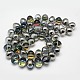 Half Plated Crystal Glass Oval Beads Strands EGLA-F027-C02-2