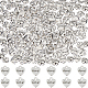 Sunyclue200pcsチベットスタイルの合金チャーム  鉛フリー＆カドミウムフリー  単語「love」付けのハート  アンティークシルバー  11x10x1.5mm  穴：1.5mm FIND-SC0008-28-1