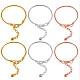 6 шт. 3 цвета латунные браслеты в виде змеиной цепочки для девочек и женщин BJEW-SZ0001-80-1