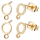 Beebeecraft 20Pcs Brass Ring Stud Earring Findings KK-BBC0008-18-1