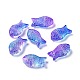 Transparent Spray Painted Glass Beads X-GLAA-I050-10-2