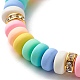 Bracelet extensible fait main en perles d'argile polymère pour enfant BJEW-JB06872-4