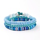 3Pcs 3 Styles Polymer Clay Heishi Beads Stretch Stackable Bracelets Sets BJEW-JB05915-3