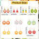 Anattasoul 10 paires 10 styles boucles d'oreilles pendantes en alliage ananas et pitaya EJEW-AN0001-37-2