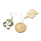 Boucles d'oreilles pendantes en alliage d'émail panda EJEW-JE04773-3