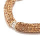 Bling strass en pâte polymère tube incurvé perles bracelet extensible pour les femmes BJEW-JB07490-02-5