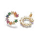 Brass Cubic Zirconia Stud Earrings EJEW-O092-11G-2