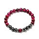 Natural Tiger Eye(Dyed) Beads Stretch Bracelets Set BJEW-JB06653-02-5