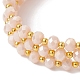 Bracelet de style wrap perlé rondelle de verre BJEW-JB09965-05-3